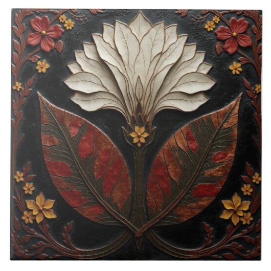 Ivory Bloom at Midnight Tegeltje (Voorkant)