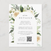 Ivory Bloom | Details Waterverf Floral Wedding Informatiekaartje (Voorkant)