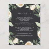 Ivory Bloom | Details Waterverf Floral Wedding Informatiekaartje (Voorkant)