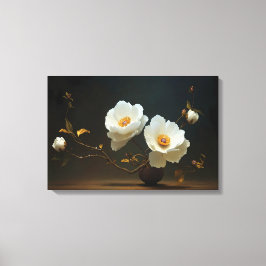 Ivory Bloom Elegance Canvas Afdruk
