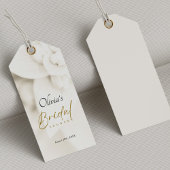 Ivory Bloom & Elegant Gold Script Bridal Shower Cadeaulabel