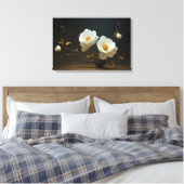 Ivory Bloom Elegantie Canvas Afdruk (Insitu (Slaapkamer))