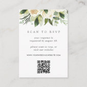 Ivory Bloom | Floral QR Code Wedding RSVP Informatiekaartje (Voorkant)