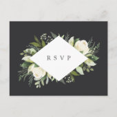 Ivory Bloom Floral Wedding Meal Choice RSVP Briefkaart (Voorkant)