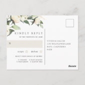 Ivory Bloom Floral Wedding Meal Choice RSVP Briefkaart (Achterkant)