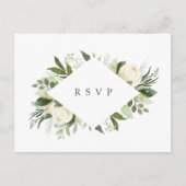 Ivory Bloom Floral Wedding Meal Choice RSVP Briefkaart (Voorkant)