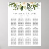 Ivory Bloom | Floral Wedding Seating Chart Poster (Voorkant)