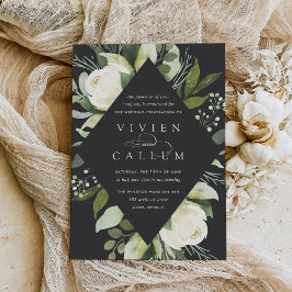 Ivory Bloom | Geometrische Floral Lijst Weddenscha Kaart