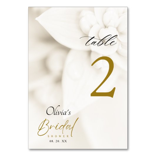 Ivory Bloom & Gold Script Bridal Shower Kaart (Voorkant)