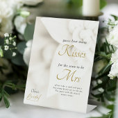 Ivory Bloom Gold Script Vrijgezellenfeest Kisses G Reclamebord Met Voetstuk