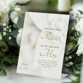 Ivory Bloom Gold Script Vrijgezellenfeest Kisses G Reclamebord Met Voetstuk