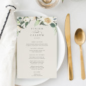Ivory Bloom | Menu Waterverf Floral Wedding
