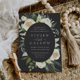 Ivory Bloom | Ovaal Lijst Waterverf Floral Wedding Kaart