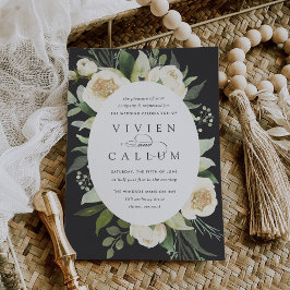 Ivory Bloom | Ovaal Lijst Waterverf Floral Wedding Kaart