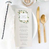 Ivory Bloom | Waterverf Floral Lijst Wedding Menu