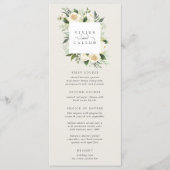 Ivory Bloom | Waterverf Floral Lijst Wedding Menu (Voorkant)