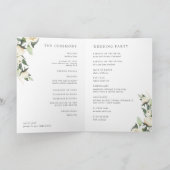 Ivory Bloom | Waterverf Floral Lijst Wedding Programma (Binnen)