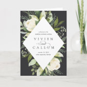 Ivory Bloom | Waterverf Floral Lijst Wedding Programma (Voorkant)