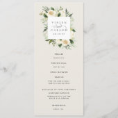 Ivory Bloom | Waterverf Floral Lijst Wedding Programmakaart (Voorkant)
