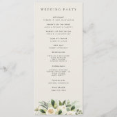 Ivory Bloom | Waterverf Floral Lijst Wedding Programmakaart (Achterkant)