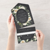 Ivory Bloom | Waterverf Floral Oval Lijst Weddensc All In One Uitnodiging (Afscheurbaar)