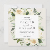 Ivory Bloom | Waterverf Floral Square Weddenschap Kaart (Voorkant)