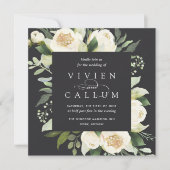 Ivory Bloom | Waterverf Floral Square Weddenschap Kaart (Voorkant)