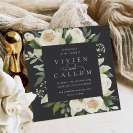 Ivory Bloom | Waterverf Floral Square Weddenschap Kaart