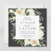 Ivory Bloom | Waterverf Floral Square Weddenschap Kaart (Voorkant)