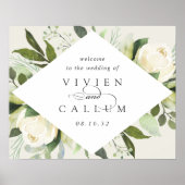 Ivory Bloom | Waterverf Floral Weddenschap Welkom Poster (Voorkant)