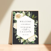 Ivory Bloom | Waterverf Floral Weddenschap Welkom Poster