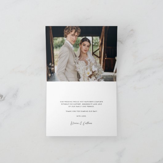 Ivory Bloom | Waterverf Floral Wedding Bedankkaart (Binnen)
