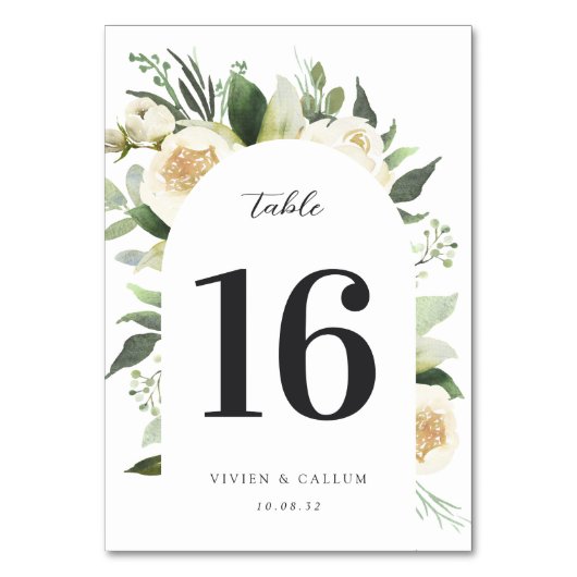 Ivory Bloom | Waterverf Floral Wedding Kaart (Achterkant)