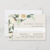 Ivory Bloom Waterverf Floral Wedding Meal Choice RSVP Kaartje (Voorkant)