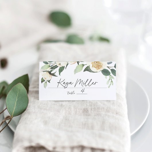 Ivory Bloom | Waterverf Floral Wedding Plaatskaartje
