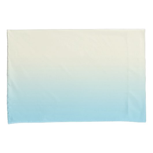 Ivory Blue Ombre gradiënt Kussensloop (Voorkant-Rechts)