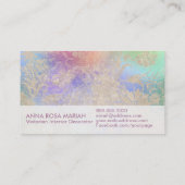 *~* Ivory Blue Pink  Antiek Aged Damask Visitekaartje (Achterkant)