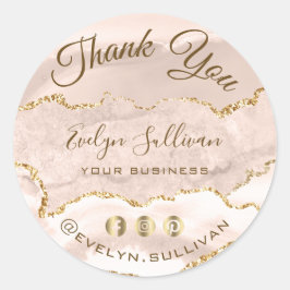 Ivory Blush Agaat Dank u Ronde Sticker