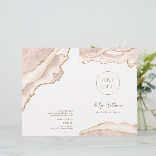 Ivory Blush Agaat Service Menu Brochure (Staand voorkant)