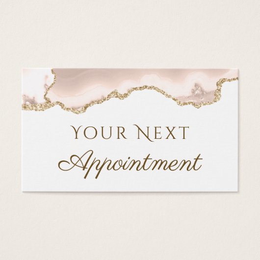 Ivory Blush Agate Appointment Card Visitekaartje (Voorkant)