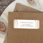 Ivory blush agate return address label