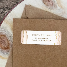 Ivory blush agate return address label
