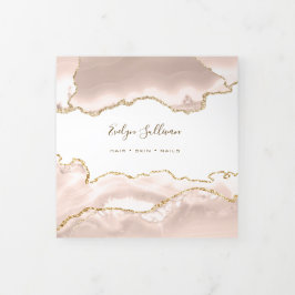 Ivory Blush Agate Trifold Brochure Drieluik Kaart