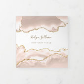 Ivory Blush Agate Trifold Brochure Drieluik Kaart (Cover)