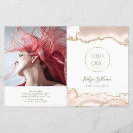 Ivory blush agate tweeledige brochure