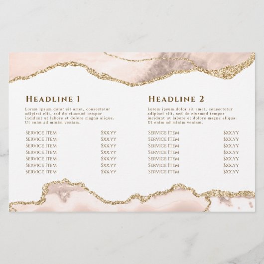 Ivory blush agate tweeledige brochure (Achterkant)