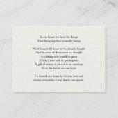 Ivory Blush Gold Bloemen Wensende goed Informatiekaartje (Achterkant)