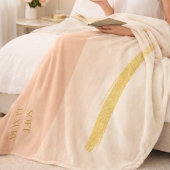 Ivory Blush Gold Fleece Blanket Deken