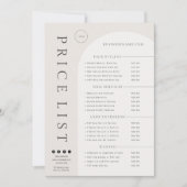 Ivory Blush Modern Price List (Voorkant)