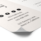 Ivory Blush Modern Price List Beauty Salon Poster (Hoek)